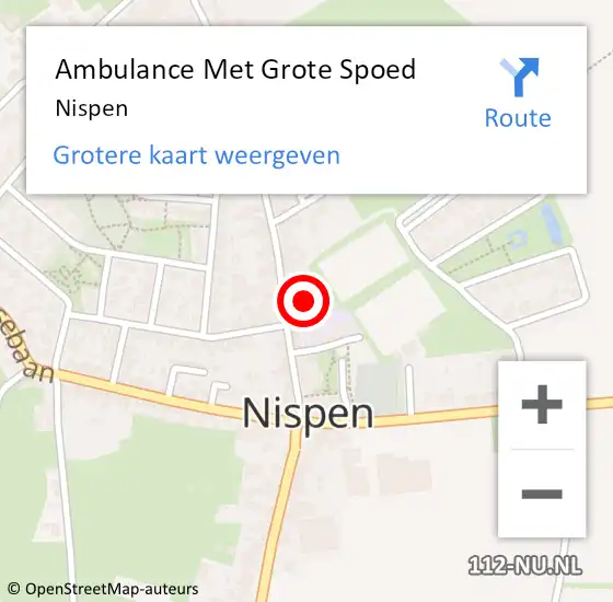 Locatie op kaart van de 112 melding: Ambulance Met Grote Spoed Naar Nispen op 16 april 2024 00:06