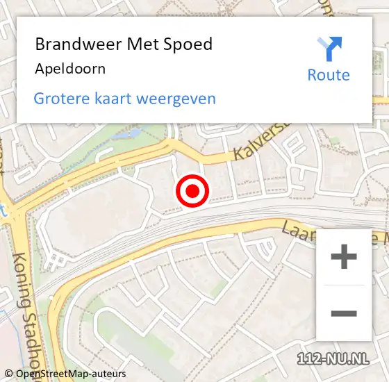 Locatie op kaart van de 112 melding: Brandweer Met Spoed Naar Apeldoorn op 16 april 2024 00:42