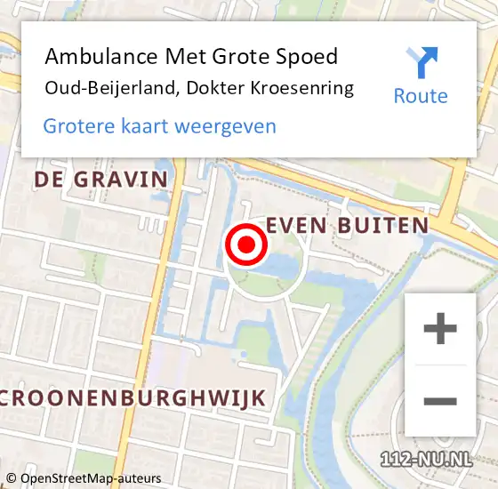 Locatie op kaart van de 112 melding: Ambulance Met Grote Spoed Naar Oud-Beijerland, Dokter Kroesenring op 16 april 2024 00:50