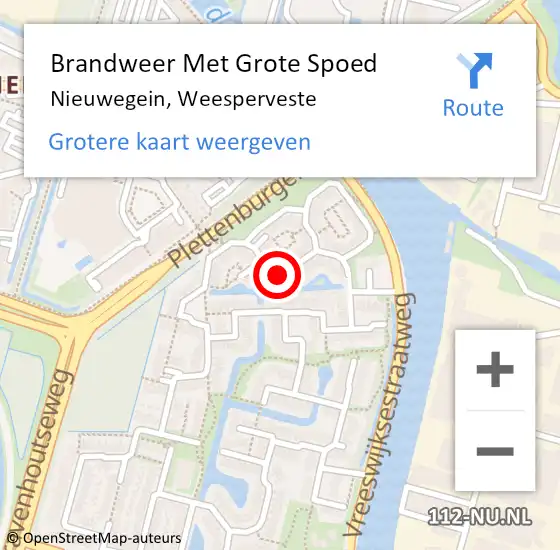 Locatie op kaart van de 112 melding: Brandweer Met Grote Spoed Naar Nieuwegein, Weesperveste op 16 april 2024 02:46