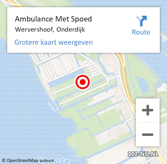 Locatie op kaart van de 112 melding: Ambulance Met Spoed Naar Wervershoof, Onderdijk op 16 april 2024 03:23