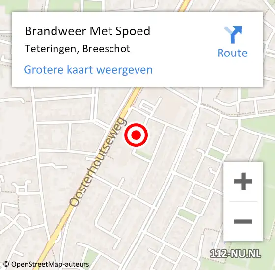 Locatie op kaart van de 112 melding: Brandweer Met Spoed Naar Teteringen, Breeschot op 16 april 2024 03:51