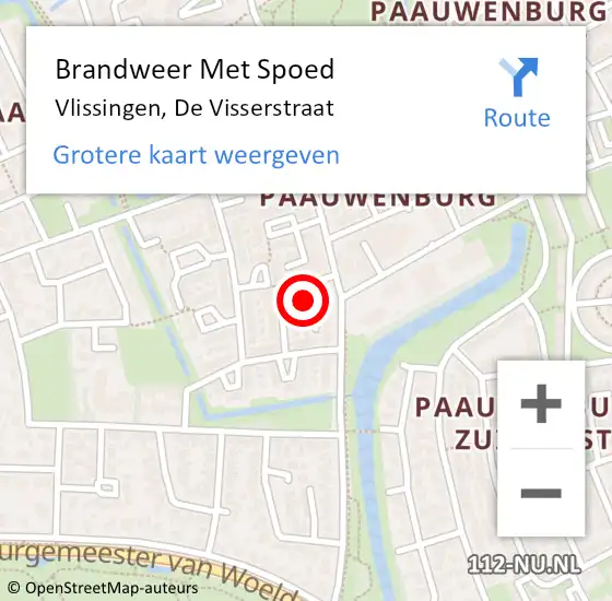 Locatie op kaart van de 112 melding: Brandweer Met Spoed Naar Vlissingen, De Visserstraat op 16 april 2024 05:21