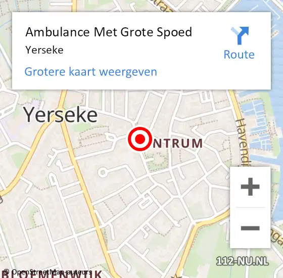 Locatie op kaart van de 112 melding: Ambulance Met Grote Spoed Naar Yerseke op 16 april 2024 05:36