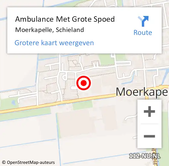 Locatie op kaart van de 112 melding: Ambulance Met Grote Spoed Naar Moerkapelle, Schieland op 16 april 2024 05:55