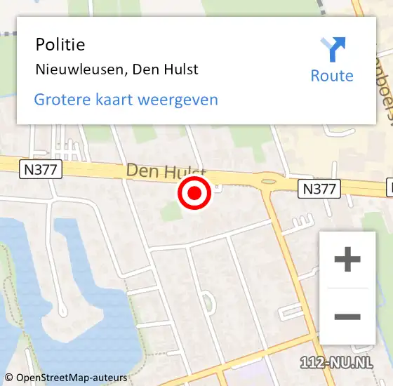 Locatie op kaart van de 112 melding: Politie Nieuwleusen, Den Hulst op 16 april 2024 07:15