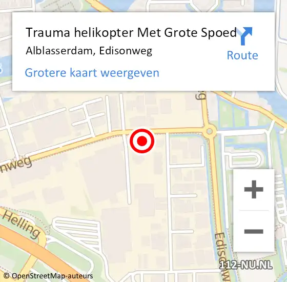 Locatie op kaart van de 112 melding: Trauma helikopter Met Grote Spoed Naar Alblasserdam, Edisonweg op 16 april 2024 07:50