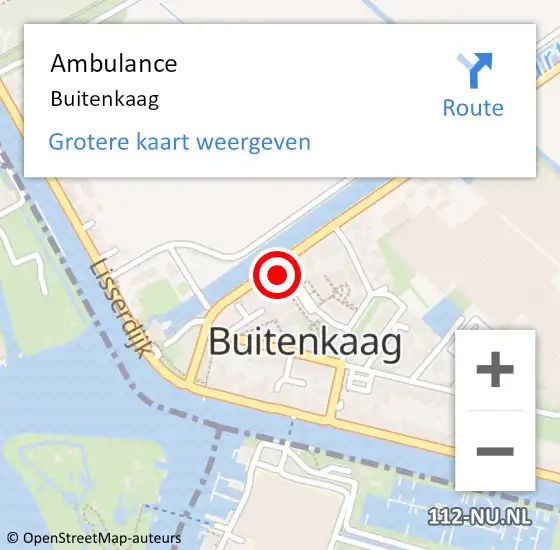 Locatie op kaart van de 112 melding: Ambulance Buitenkaag op 16 april 2024 07:53