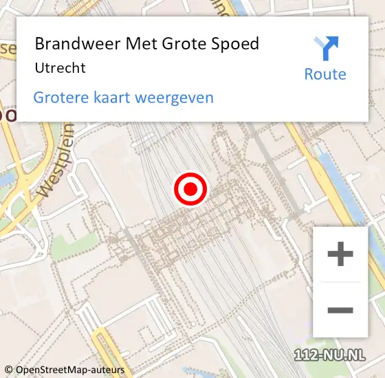 Locatie op kaart van de 112 melding: Brandweer Met Grote Spoed Naar Utrecht op 16 april 2024 08:08