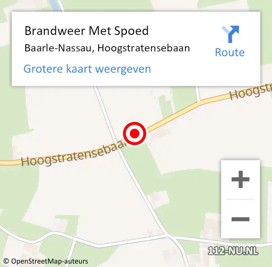 Locatie op kaart van de 112 melding: Brandweer Met Spoed Naar Baarle-Nassau, Hoogstratensebaan op 16 april 2024 08:17