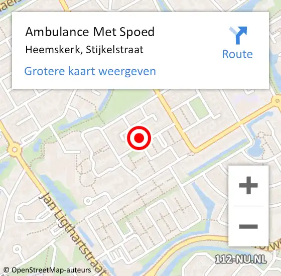 Locatie op kaart van de 112 melding: Ambulance Met Spoed Naar Heemskerk, Stijkelstraat op 16 april 2024 08:31