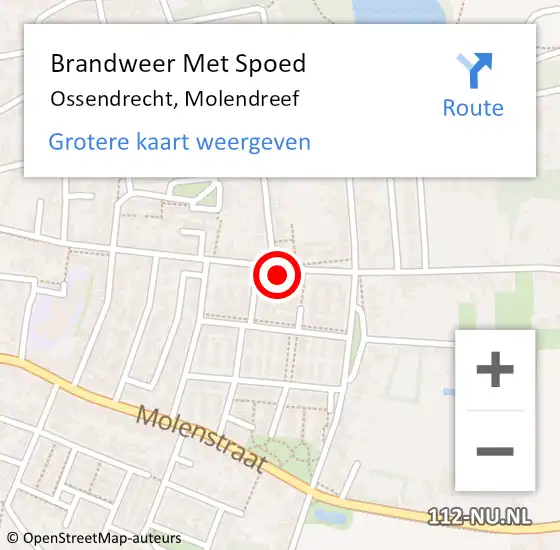 Locatie op kaart van de 112 melding: Brandweer Met Spoed Naar Ossendrecht, Molendreef op 16 april 2024 08:44