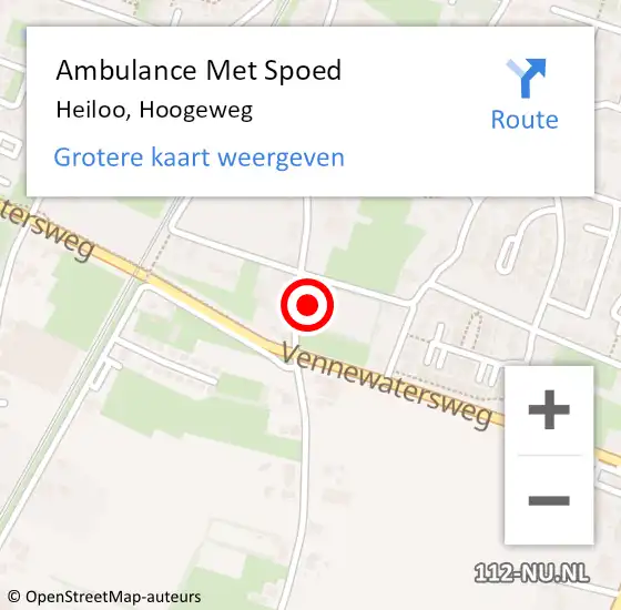 Locatie op kaart van de 112 melding: Ambulance Met Spoed Naar Heiloo, Hoogeweg op 16 april 2024 08:44