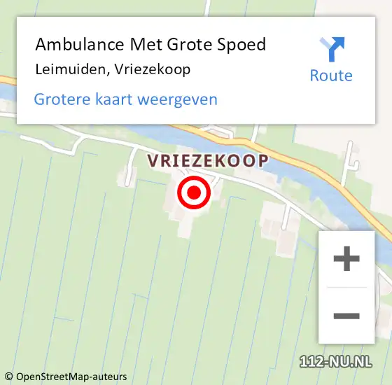 Locatie op kaart van de 112 melding: Ambulance Met Grote Spoed Naar Leimuiden, Vriezekoop op 16 april 2024 08:48