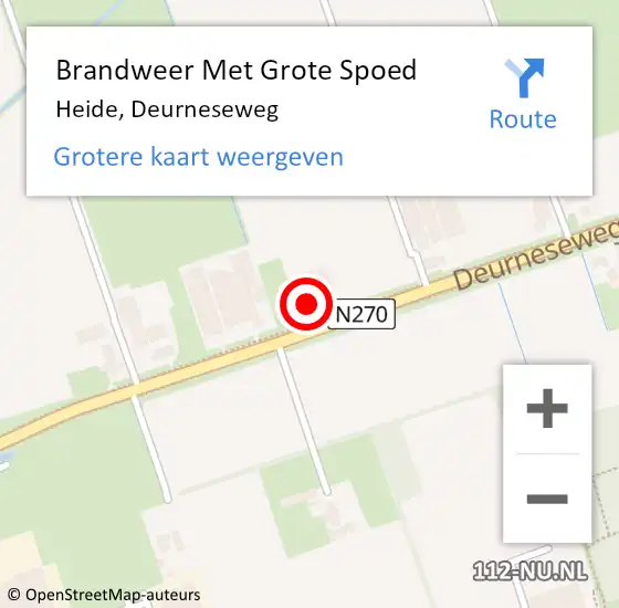 Locatie op kaart van de 112 melding: Brandweer Met Grote Spoed Naar Heide, Deurneseweg op 16 april 2024 08:51