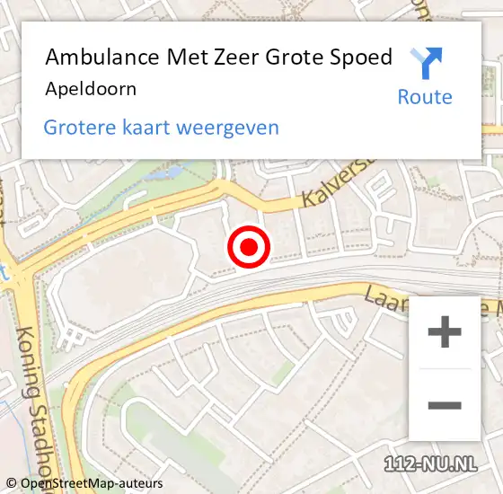 Locatie op kaart van de 112 melding: Ambulance Met Zeer Grote Spoed Naar Apeldoorn op 16 april 2024 08:55