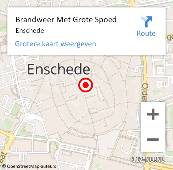 Locatie op kaart van de 112 melding: Brandweer Met Grote Spoed Naar Enschede op 16 april 2024 08:57