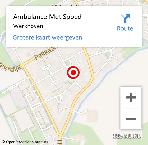 Locatie op kaart van de 112 melding: Ambulance Met Spoed Naar Werkhoven op 16 april 2024 09:18