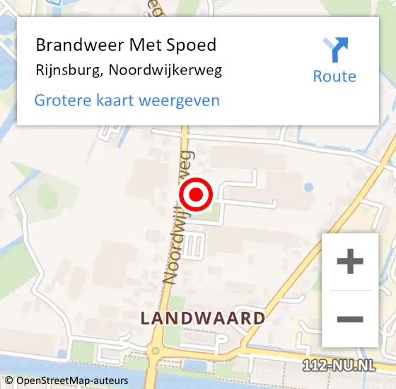 Locatie op kaart van de 112 melding: Brandweer Met Spoed Naar Rijnsburg, Noordwijkerweg op 16 april 2024 10:11