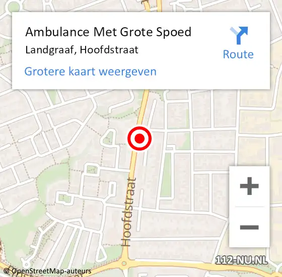 Locatie op kaart van de 112 melding: Ambulance Met Grote Spoed Naar Landgraaf, Hoofdstraat op 16 april 2024 10:47