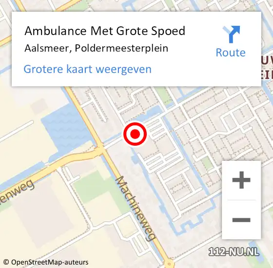 Locatie op kaart van de 112 melding: Ambulance Met Grote Spoed Naar Aalsmeer, Poldermeesterplein op 16 april 2024 11:14
