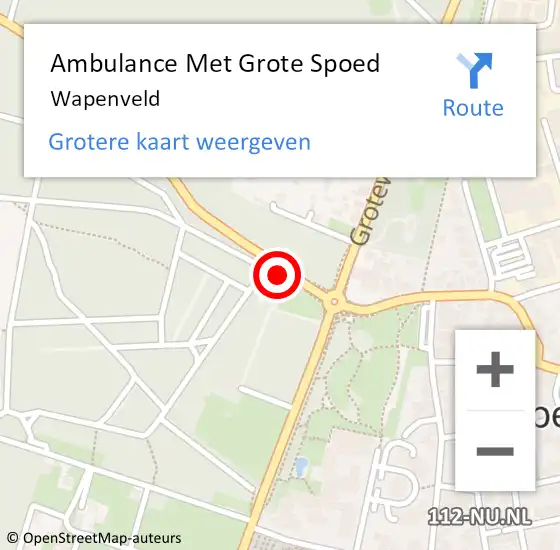 Locatie op kaart van de 112 melding: Ambulance Met Grote Spoed Naar Wapenveld op 16 april 2024 11:27