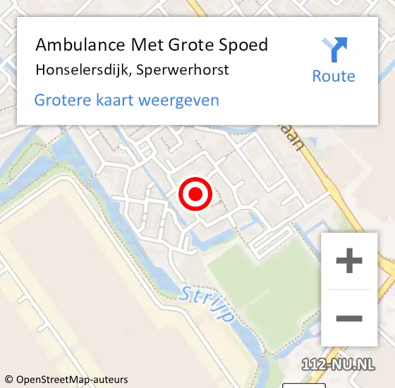 Locatie op kaart van de 112 melding: Ambulance Met Grote Spoed Naar Honselersdijk, Sperwerhorst op 16 april 2024 12:19