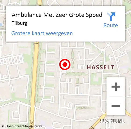 Locatie op kaart van de 112 melding: Ambulance Met Zeer Grote Spoed Naar Tilburg op 16 april 2024 12:25