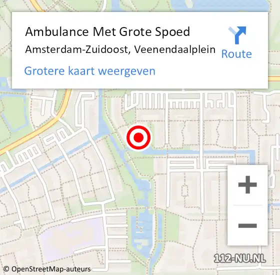 Locatie op kaart van de 112 melding: Ambulance Met Grote Spoed Naar Amsterdam, Veenendaalplein op 16 april 2024 12:36
