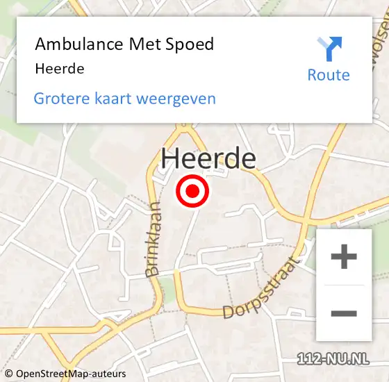 Locatie op kaart van de 112 melding: Ambulance Met Spoed Naar Heerde op 16 april 2024 12:43