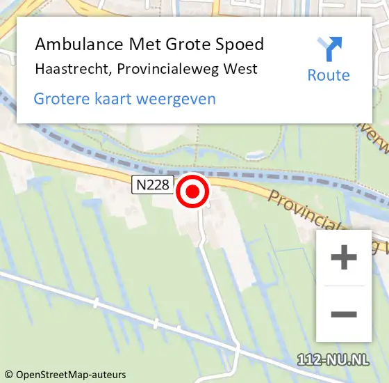 Locatie op kaart van de 112 melding: Ambulance Met Grote Spoed Naar Haastrecht, Provincialeweg West op 16 april 2024 13:20