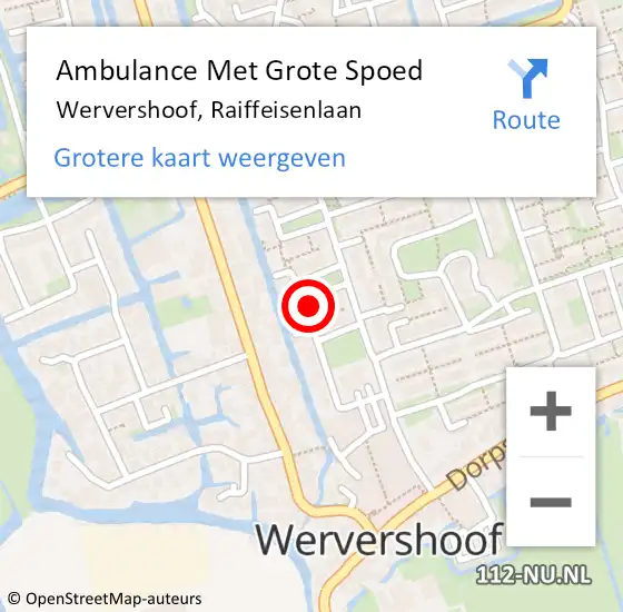Locatie op kaart van de 112 melding: Ambulance Met Grote Spoed Naar Wervershoof, Raiffeisenlaan op 16 april 2024 13:26