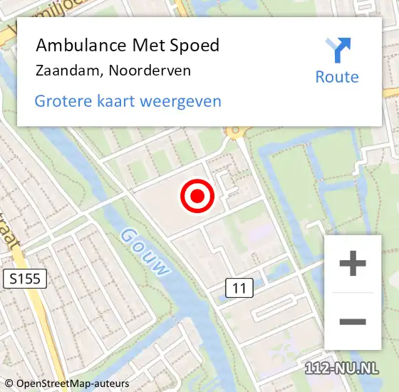 Locatie op kaart van de 112 melding: Ambulance Met Spoed Naar Zaandam, Noorderven op 16 april 2024 13:42