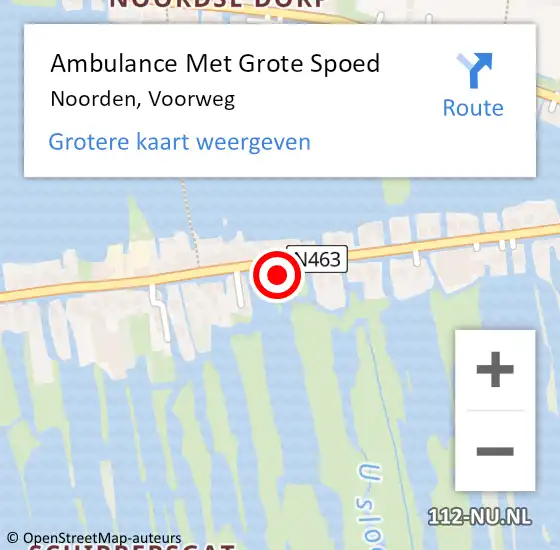 Locatie op kaart van de 112 melding: Ambulance Met Grote Spoed Naar Noorden, Voorweg op 16 april 2024 13:52