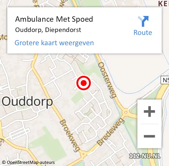 Locatie op kaart van de 112 melding: Ambulance Met Spoed Naar Ouddorp, Diependorst op 16 april 2024 14:21