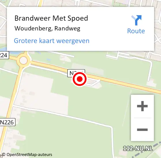 Locatie op kaart van de 112 melding: Brandweer Met Spoed Naar Woudenberg, Randweg op 16 april 2024 15:36