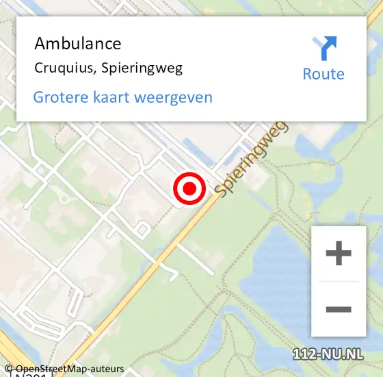 Locatie op kaart van de 112 melding: Ambulance Cruquius, Spieringweg op 16 april 2024 15:45