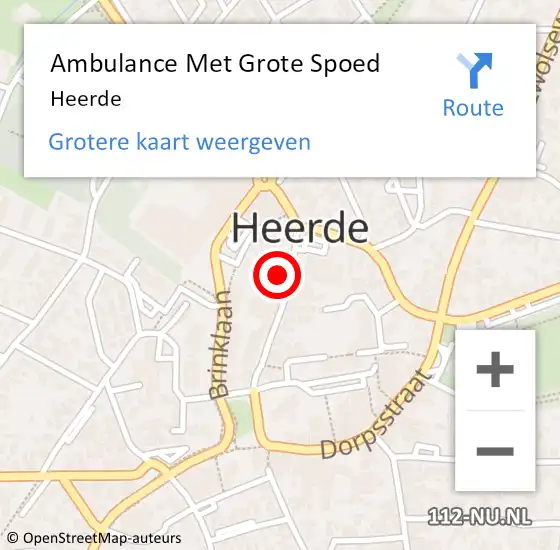Locatie op kaart van de 112 melding: Ambulance Met Grote Spoed Naar Heerde op 16 april 2024 16:29