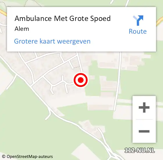 Locatie op kaart van de 112 melding: Ambulance Met Grote Spoed Naar Alem op 16 april 2024 16:43