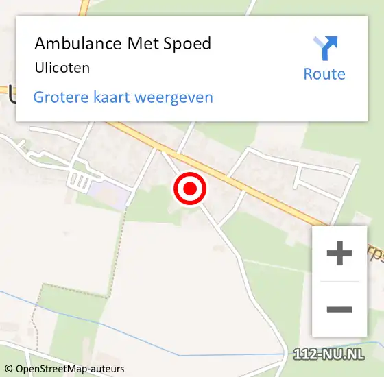 Locatie op kaart van de 112 melding: Ambulance Met Spoed Naar Ulicoten op 16 april 2024 16:45