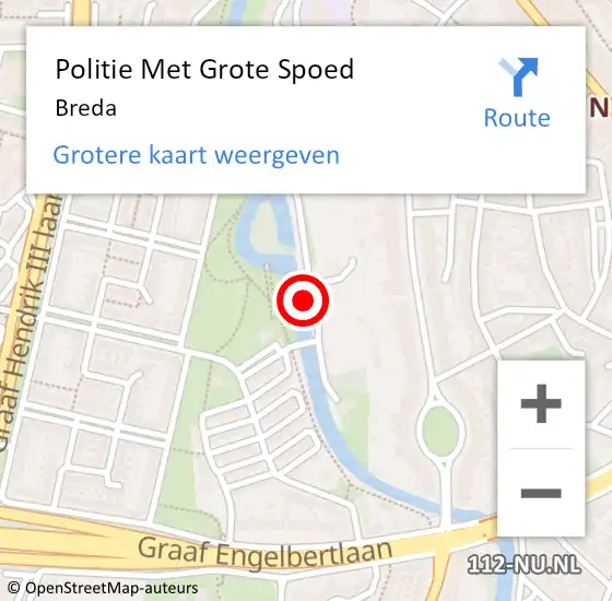 Locatie op kaart van de 112 melding: Politie Met Grote Spoed Naar Breda op 16 april 2024 16:52