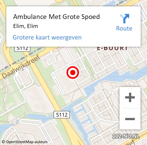 Locatie op kaart van de 112 melding: Ambulance Met Grote Spoed Naar Elim, Elim op 16 april 2024 17:02