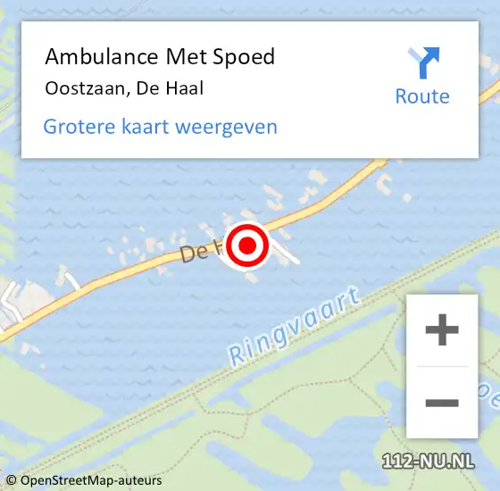 Locatie op kaart van de 112 melding: Ambulance Met Spoed Naar Oostzaan, De Haal op 16 april 2024 17:13