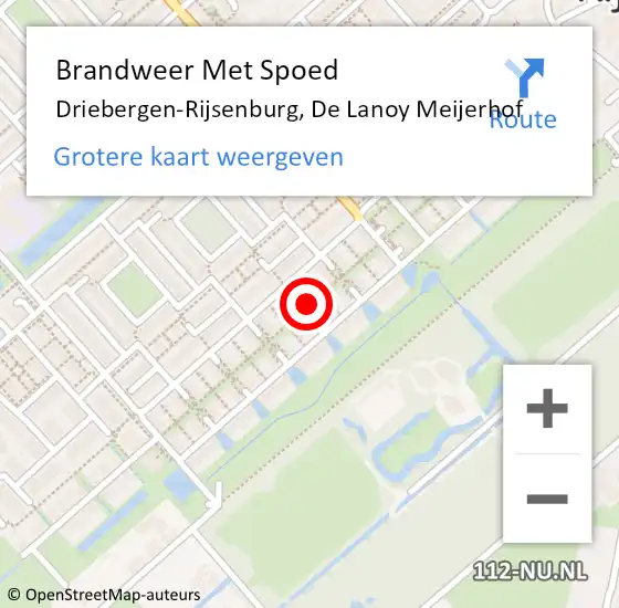 Locatie op kaart van de 112 melding: Brandweer Met Spoed Naar Driebergen-Rijsenburg, De Lanoy Meijerhof op 16 april 2024 17:47
