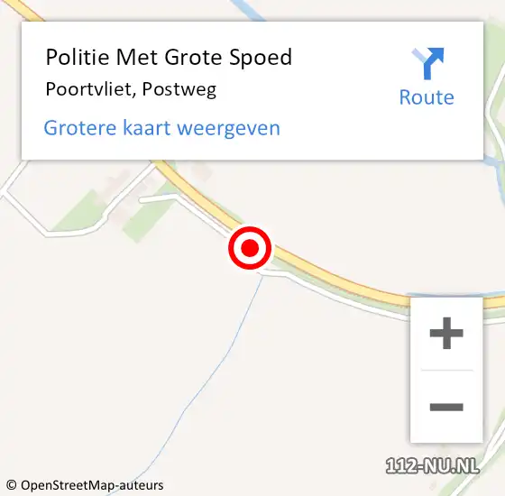 Locatie op kaart van de 112 melding: Politie Met Grote Spoed Naar Poortvliet, Postweg op 16 april 2024 18:43