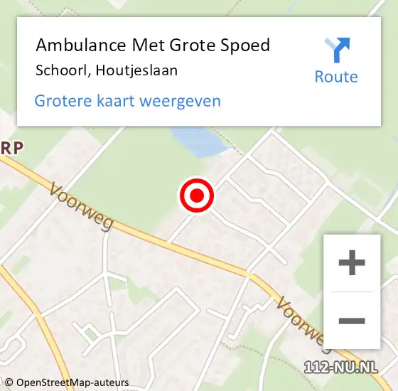 Locatie op kaart van de 112 melding: Ambulance Met Grote Spoed Naar Schoorl, Houtjeslaan op 16 april 2024 19:03