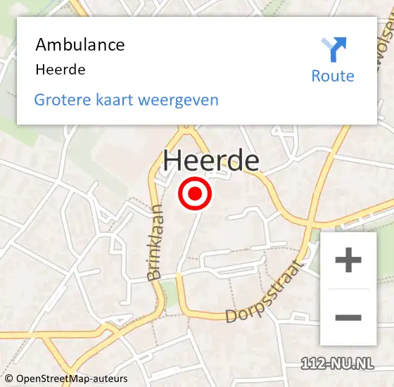 Locatie op kaart van de 112 melding: Ambulance Heerde op 16 april 2024 19:10