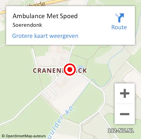 Locatie op kaart van de 112 melding: Ambulance Met Spoed Naar Soerendonk op 16 april 2024 19:16
