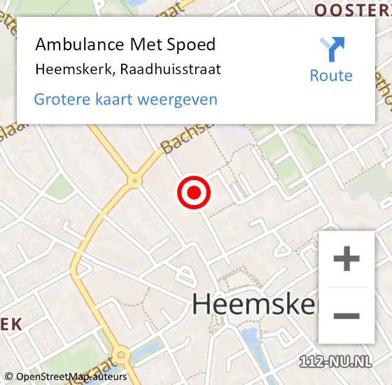 Locatie op kaart van de 112 melding: Ambulance Met Spoed Naar Heemskerk, Raadhuisstraat op 16 april 2024 19:17