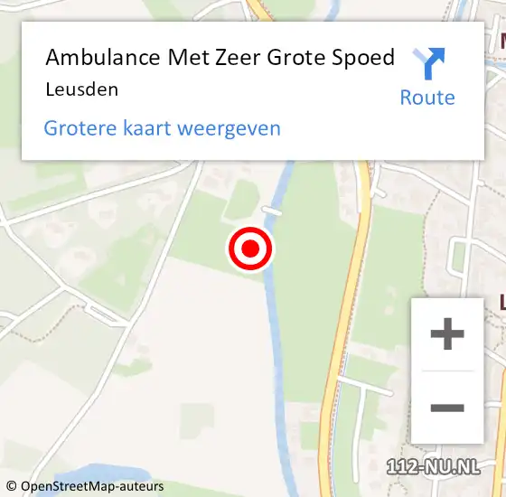 Locatie op kaart van de 112 melding: Ambulance Met Zeer Grote Spoed Naar Leusden op 16 april 2024 19:26